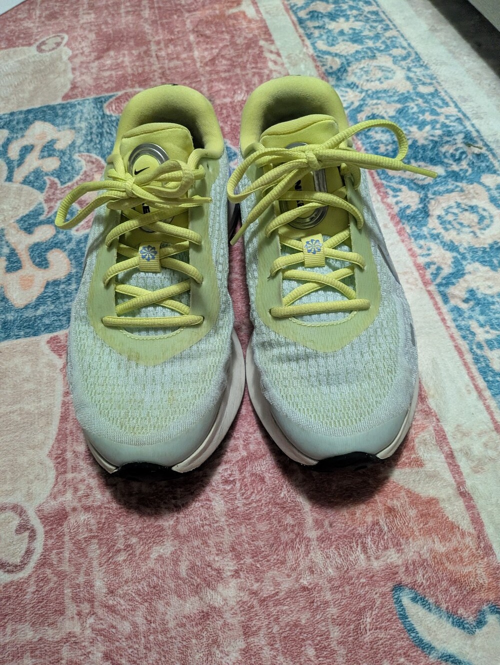 Nike Comfiride Green And Yellow With Silver Swoosh Athletic Sneakers